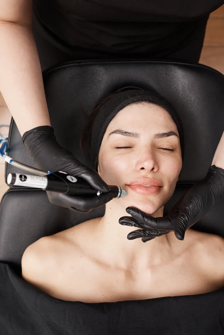 Facial treatment in progress